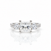 18k Princess Cut Diamond Option Twist Engagement Ring-Black Diamonds New York