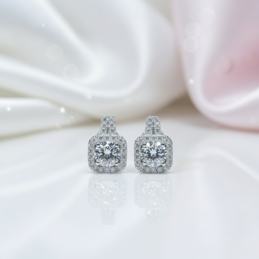 Gorgeous Diamond Option Square Drop Earrings-Black Diamonds New York
