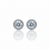 Round Brilliant Cut Diamond Option Stud Earrings-Black Diamonds New York
