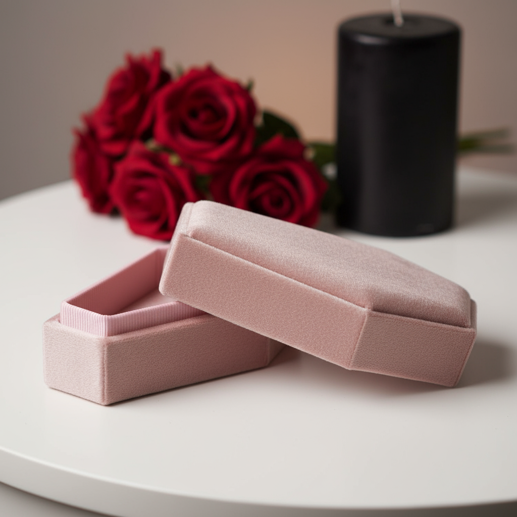 Personalized Coffin Necklace Jewelry Box-Black Diamonds New York