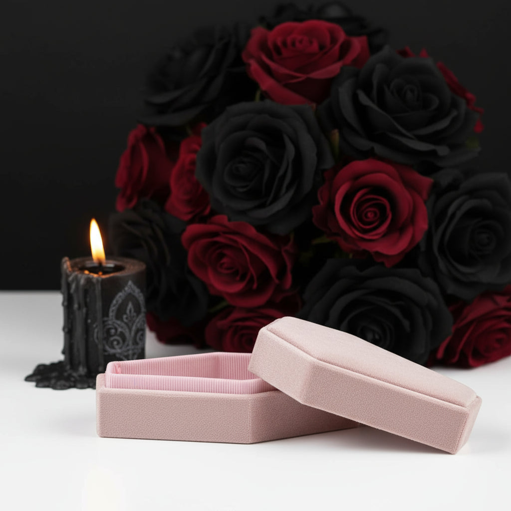 Personalized Coffin Necklace Jewelry Box-Black Diamonds New York