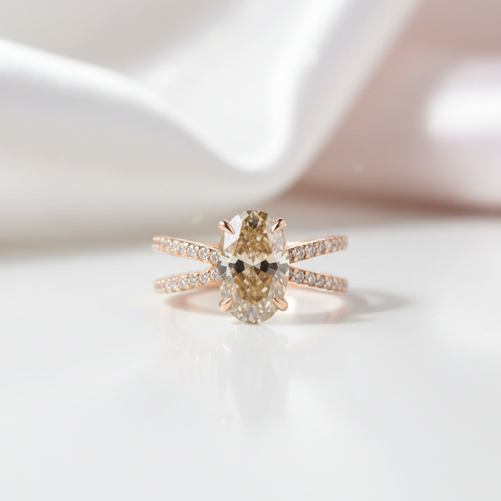 Split Shank Light Yellow Diamond Option Engagement Ring-Black Diamonds New York