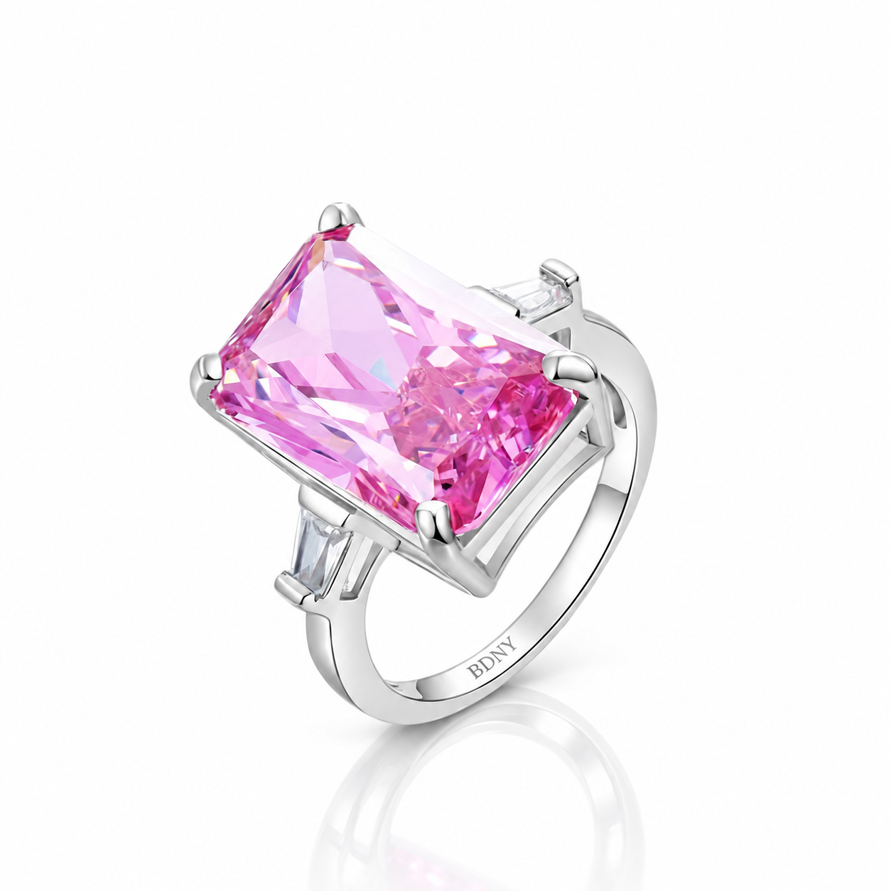 8.5 Ct Radiant-Cut Pink Diamond Option Stone Ring-Black Diamonds New York