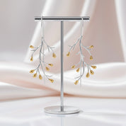 Statement Tree Fashion Drop Earrings-Black Diamonds New York