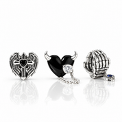 Black Heart Little Devil Punk Diamond Option Charm Pendant-Black Diamonds New York