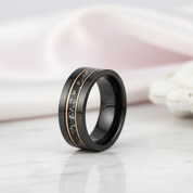 Black Meteorite Tungsten Carbide Men's Ring-Black Diamonds New York