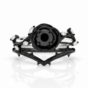 Black Rose- .50ct Round Cut Diamond Option Modern Goth Engagement Rings-Black Diamonds New York