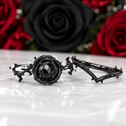 Black Rose- .50ct Round Cut Diamond Option Modern Goth Engagement Rings-Black Diamonds New York