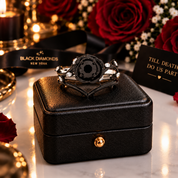 Black Rose- .50ct Round Cut Diamond Option Modern Goth Engagement Rings-Black Diamonds New York