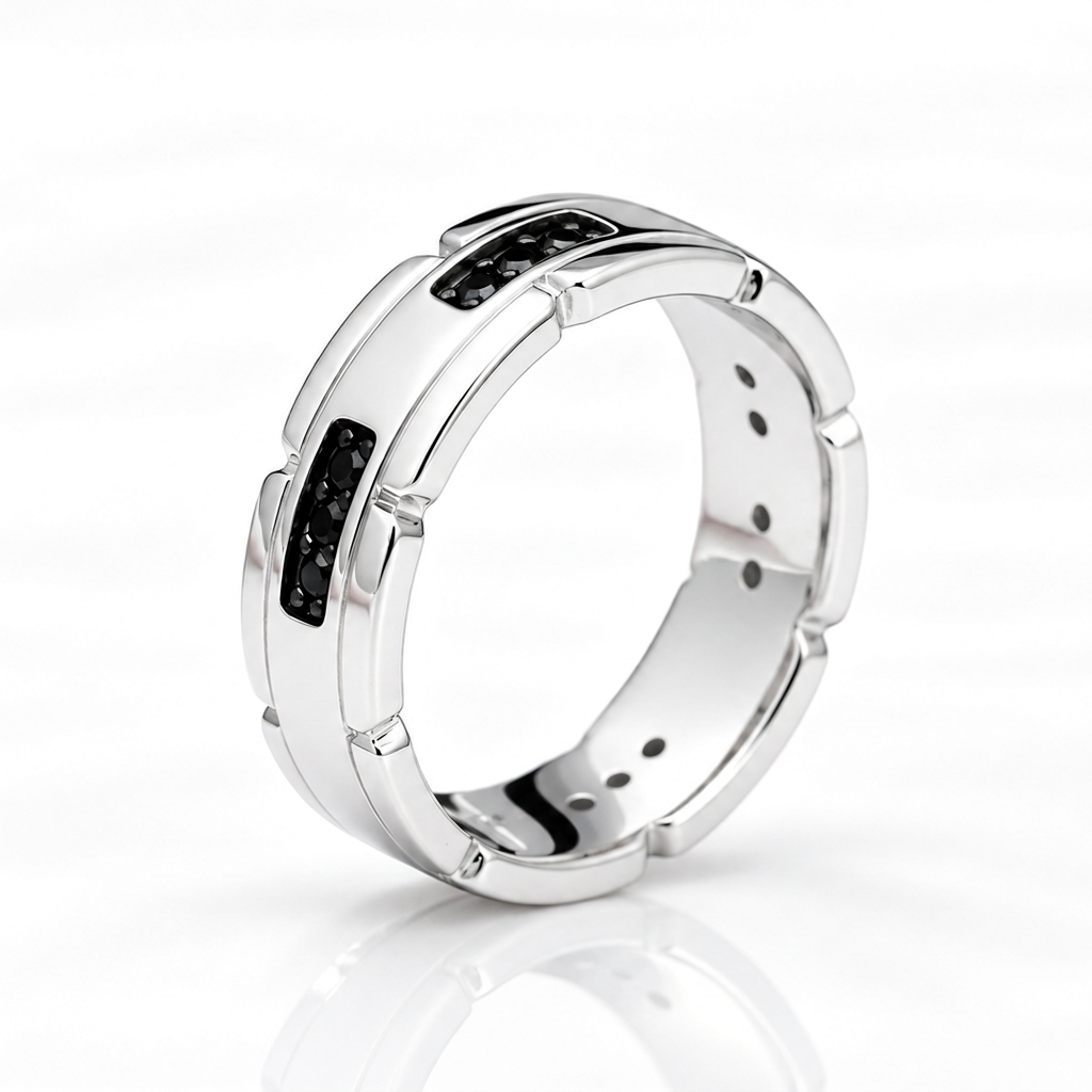 Black Round Cut Diamond Option Band-Black Diamonds New York