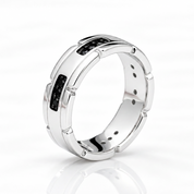 Black Round Cut Diamond Option Band-Black Diamonds New York