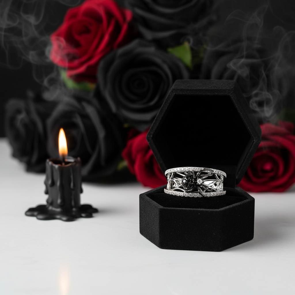 Black Spider Micro Paved Diamond Option Ring-Black Diamonds New York