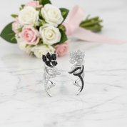 Black and White Diamond Option Flower Clip Earrings-Black Diamonds New York