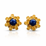 Blooming Lotus Stud Earrings-Black Diamonds New York