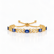 Blue Sapphire Adjustable Bolo Bracelet-Black Diamonds New York
