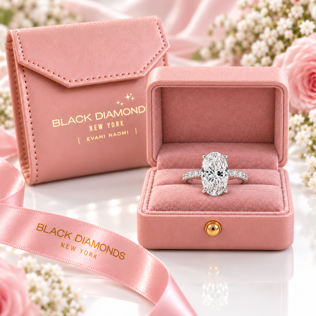 Classic Oval-cut Diamond Option White Gold Engagement Ring