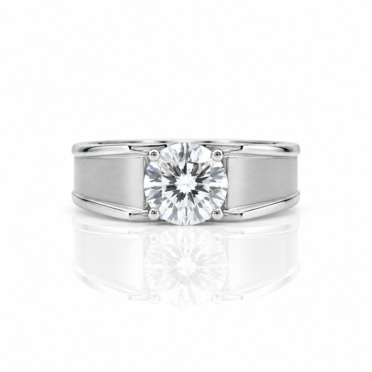 Brilliant Cut Diamond Option Men's Wedding Ring-Black Diamonds New York