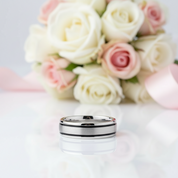 Brush-polished Men's Wedding Band with Black Enamel Lining-Black Diamonds New York