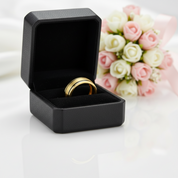 Brush-polished Men's Wedding Band with Black Enamel Lining-Black Diamonds New York