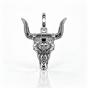 Bull Head Blackened Pendant-Black Diamonds New York
