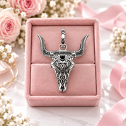 Bull Head Blackened Pendant-Black Diamonds New York