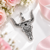 Bull Head Blackened Pendant-Black Diamonds New York