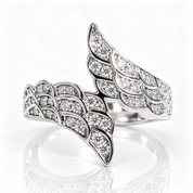 Celestial Angel Wings Diamond Option Statement Ring-Black Diamonds New York