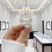 Celestine Diamond Option Emerald Cut Halo Engagement Ring-Black Diamonds New York