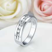 Channel Set Diamond Men's Wedding Band-Black Diamonds New York