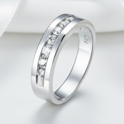 Channel Set Diamond Option Men's Wedding Band-Black Diamonds New York
