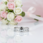 Channel Set Diamond Option Men's Wedding Band-Black Diamonds New York