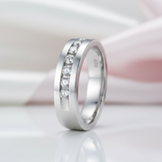 Channel Set Diamond Option Men's Wedding Band-Black Diamonds New York