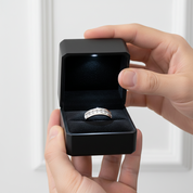 Channel Set Diamond Option Men's Wedding Band-Black Diamonds New York