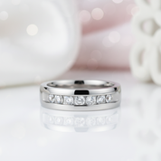 Channel Set Diamond Option Men's Wedding Band-Black Diamonds New York