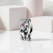 Charming Circus Elephant with Pink Diamond Charm-Black Diamonds New York