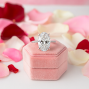 Classic Oval-cut Diamond White Gold Engagement Ring-Black Diamonds New York