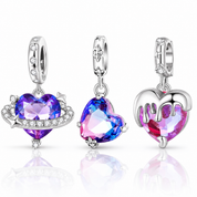 Saturn & Melting Heart Charm-Black Diamonds New York
