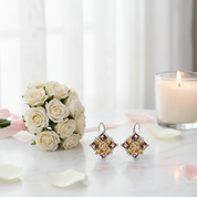 Citrine & Smoky Quartz Flower Stud Earrings-Black Diamonds New York