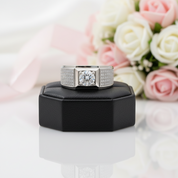 Classic 1.0Ct Diamond Option Men's Wedding Ring-Black Diamonds New York