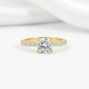 Classic 10k Gold 1.25 Ct Round Cut Diamond Option Engagement Ring-Black Diamonds New York