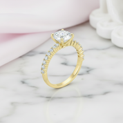Classic 10k Gold 1.25 Ct Round Cut Diamond Option Engagement Ring-Black Diamonds New York