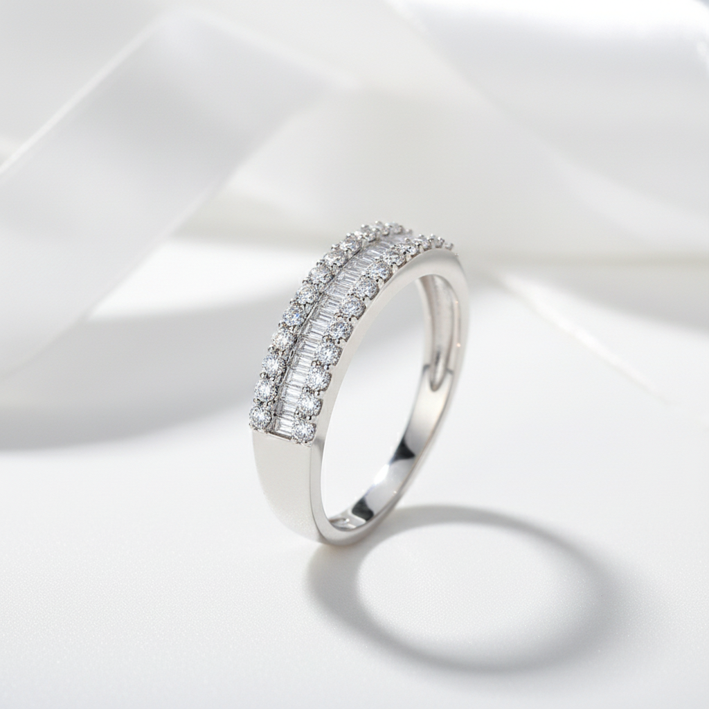 Classic 18k White Gold 0.48 Ctw Natural Diamond Engagement Ring-Black Diamonds New York