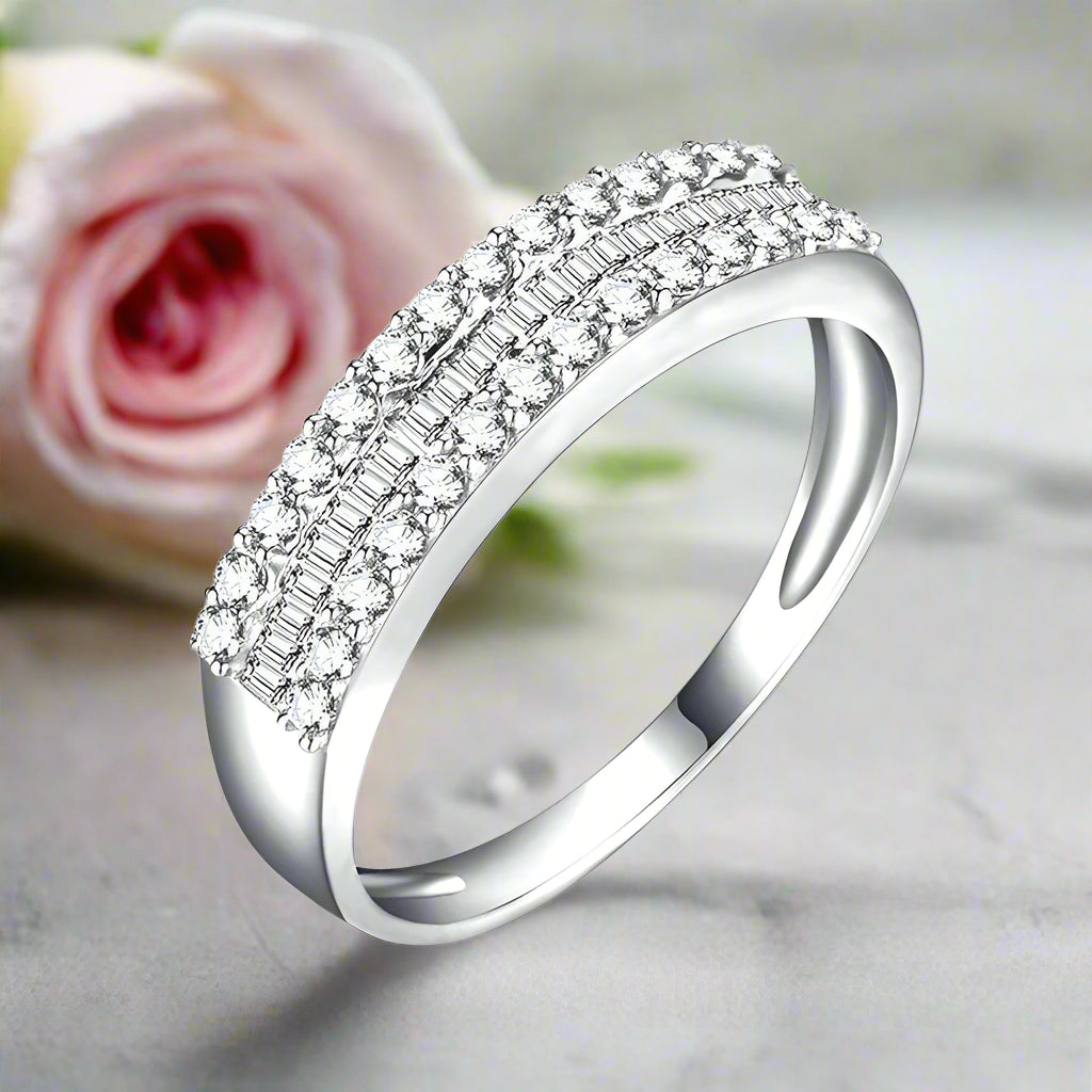 Classic 18k White Gold 0.48 Ctw Natural Diamond Engagement Ring-Black Diamonds New York