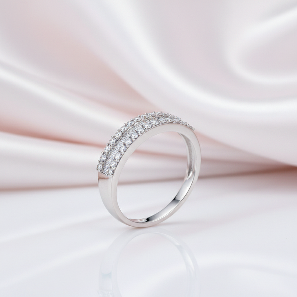 Classic 18k White Gold 0.48 Ctw Diamond Option Engagement Ring-Black Diamonds New York