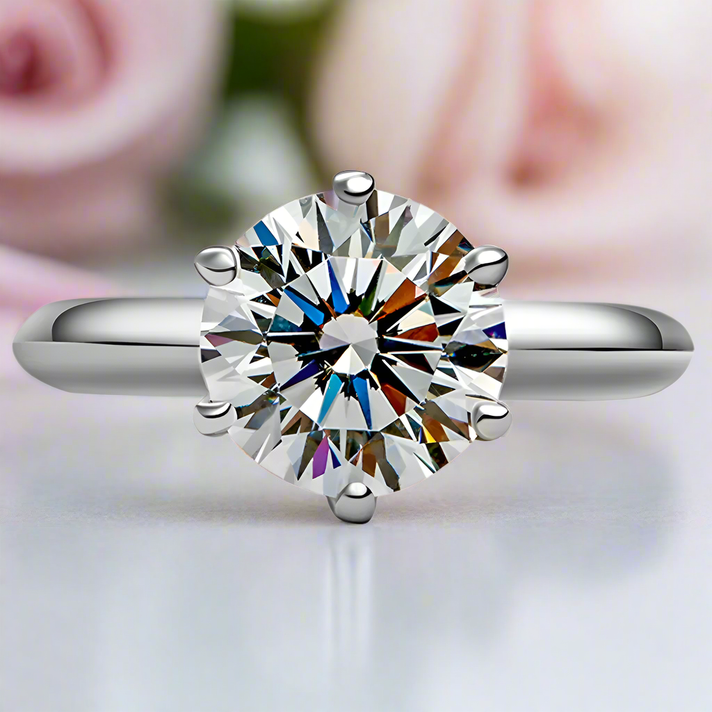 Classic 18k White Gold 3.0 Ct Diamond Engagement Ring-Black Diamonds New York