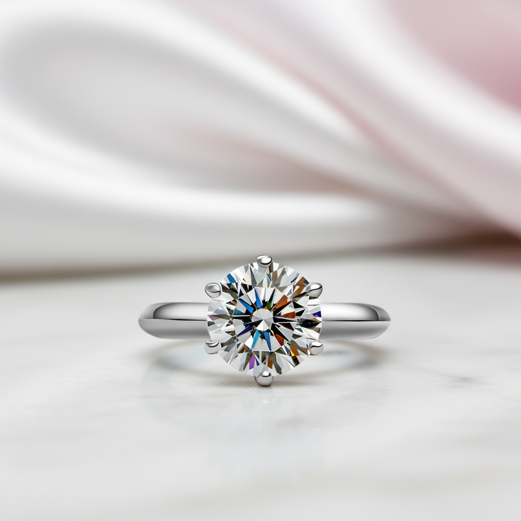 Classic 18k White Gold 3.0 Ct Diamond Option Engagement Ring-Black Diamonds New York