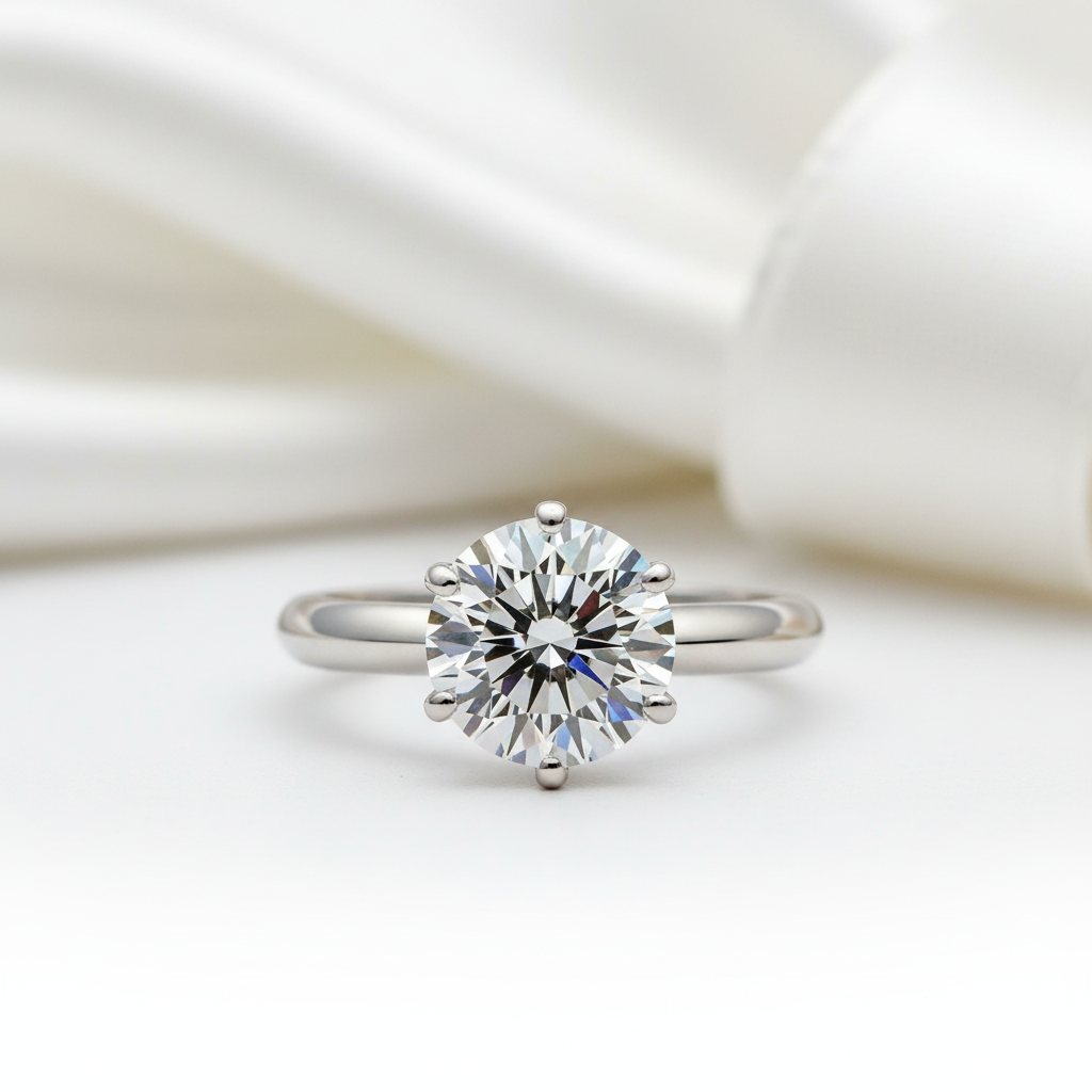 Classic 18k White Gold 3.0 Ct Diamond Option Engagement Ring-Black Diamonds New York