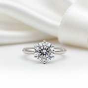 Classic 18k White Gold 3.0 Ct Diamond Option Engagement Ring-Black Diamonds New York