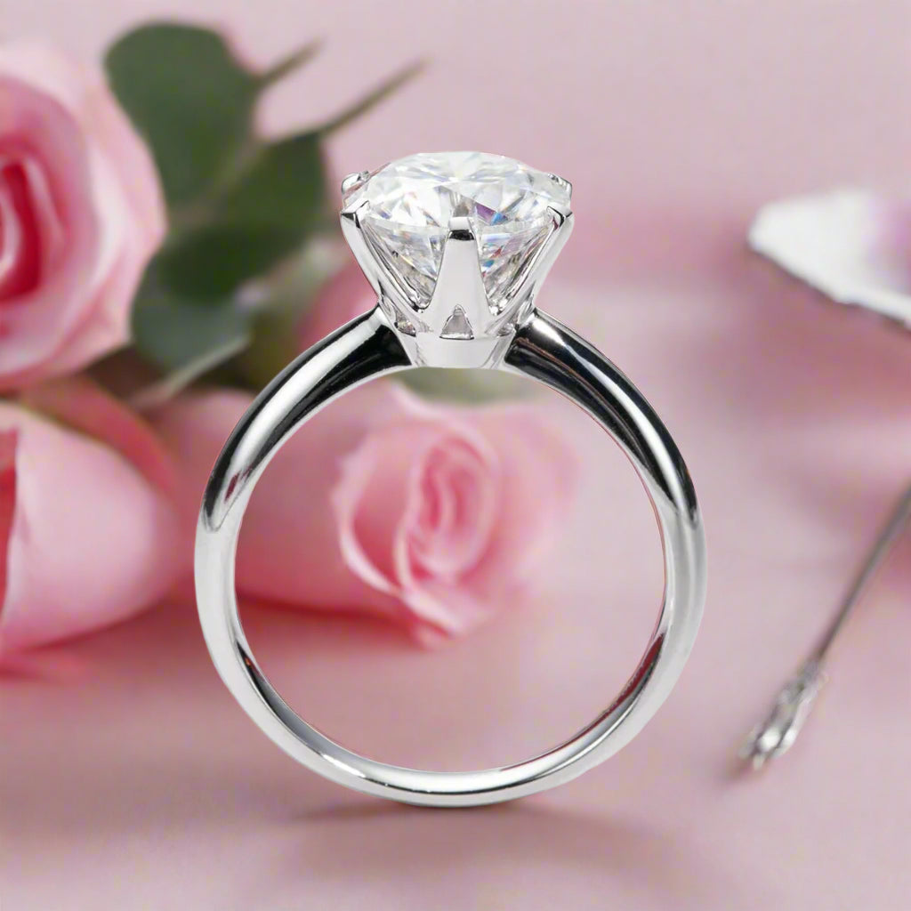 Classic 18k White Gold 3.0 Ct Diamond Engagement Ring-Black Diamonds New York