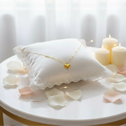 Classic 18k Yellow Gold Heart Pendant Necklace-Black Diamonds New York